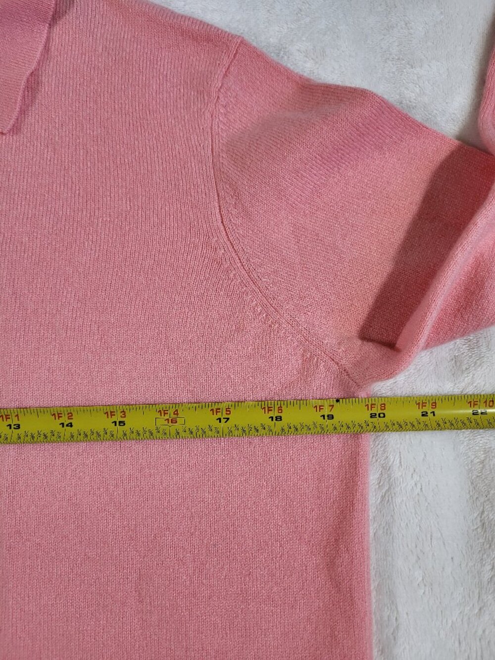 J.McLaughlin Cam Cashmere Polo Sweater Pink - Medium - Picture 9 of 10